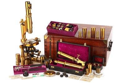 Lot 5 - A Nachet Binocular, Monocular & Polarising Microscope Outfit