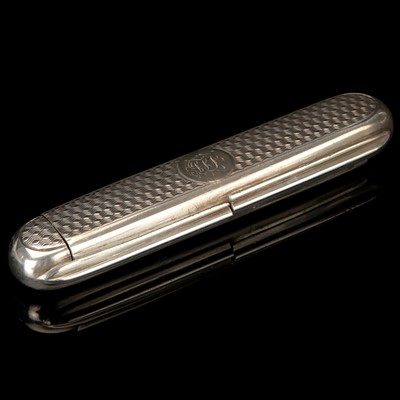 Lot 2 - A Folding Silver Lancet Case
