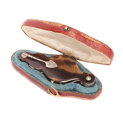 Lot 6 - A Silver & Tortoise Shell Microscope