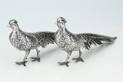 Lot 115 - A Pair of Early to Mid-Twentieth Century Spanish Silver Pheasants