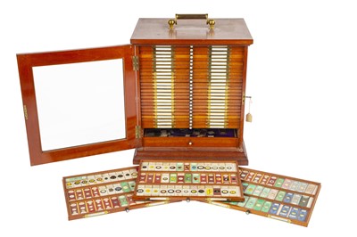Lot 198 - Large Cabinet of fine Victorian Microscope Slides
