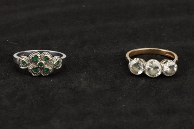 Lot 121 - A 9 ct Gold Three Stone Cubic Zirconia Ring