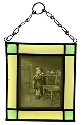 Lot 116 - A Lithophane in Stained Glass Frame