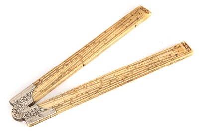 Lot 149 - A Finely Decorated Silver & Ivory Sector