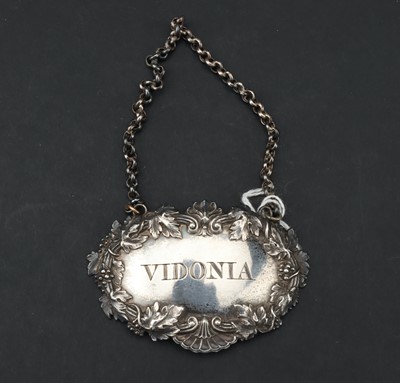Lot 65 - A George IV Silver Wine Label