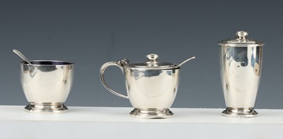 Lot 66 - An Art Deco Style Silver Cruet Set