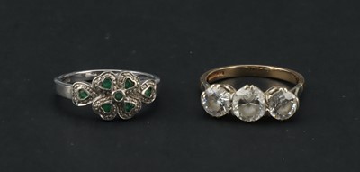 Lot 107 - A 9 ct Gold Three Stone Cubic Zirconia Ring