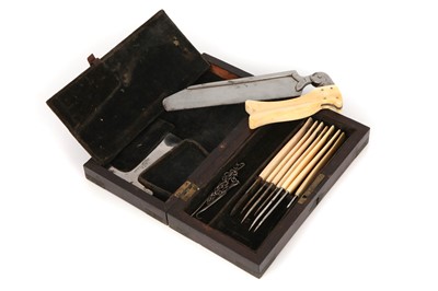 Lot 185 - A Folding Ivory Handled Post Mortem Saw