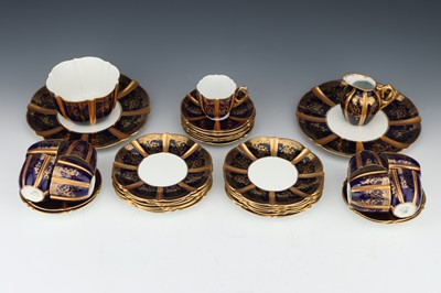 Lot 88 - An Early Twentieth Century Aynsley Cobalt Blue Tea Service