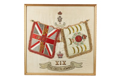 Lot 103 - A WWI Military  Silk Commemorating 19th The Green Howard Regiment 