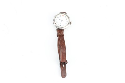 Lot 119 - A Silver Cased Trench Watch
