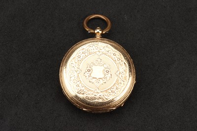 Lot 167 - A 14 ct Gold Key Wind Open Face Fob Watch