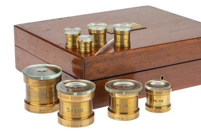 Lot 93 - Lancashire County Council Standard Apothecary Measures, 1913
