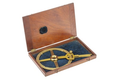 Lot 96 - A Large 8in Brass Single Arm Protractor