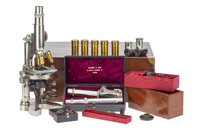 Lot 184 - An Impressive Grand No.1 Palladium Plated Binocular Microscope Outfit, Nachet