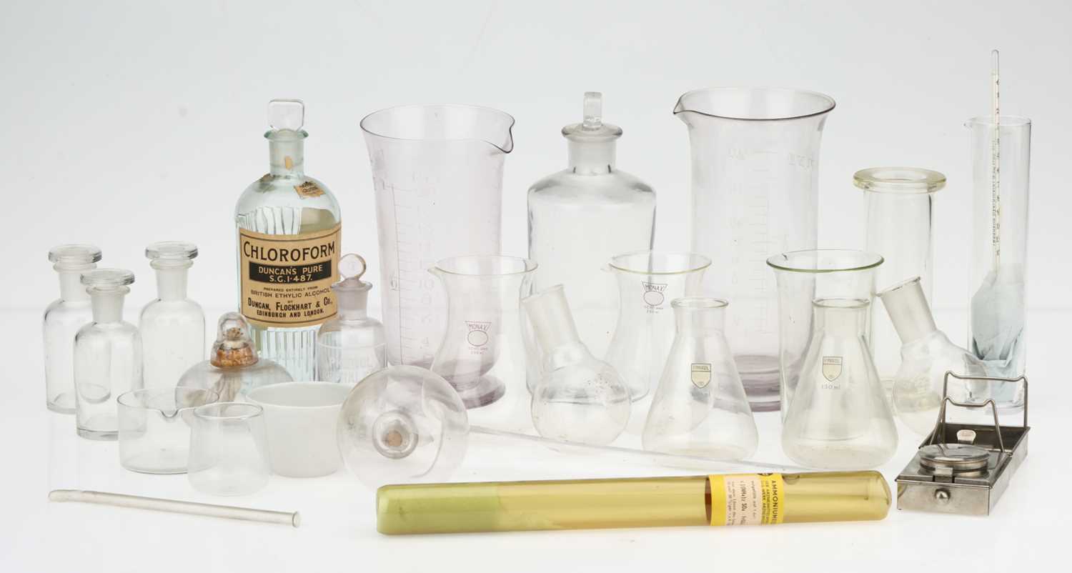 Lot 1 - A Small Group of Chemist's Glass Laboratory Equipment