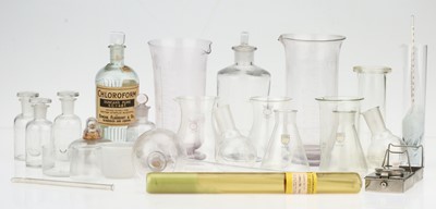 Lot 1 - A Small Group of Chemist's Glass Laboratory Equipment