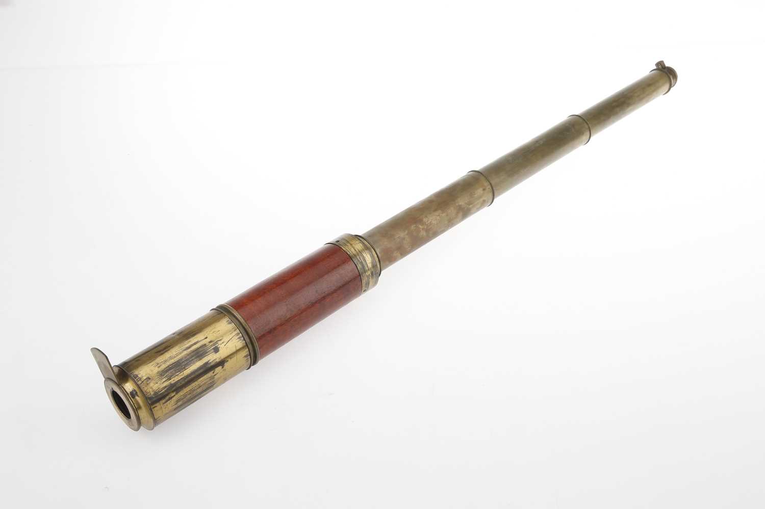 Lot 91 - A Day & Night Brass and Wood Four Draw Telescope