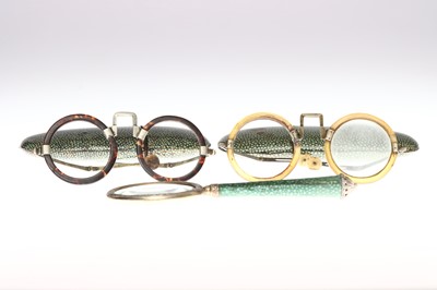 Lot 11 - Two Pairs of Late 19th Century Oriental Tortoiseshell Spectacles