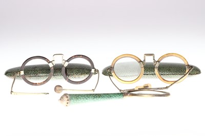 Lot 11 - Two Pairs of Late 19th Century Oriental Tortoiseshell Spectacles