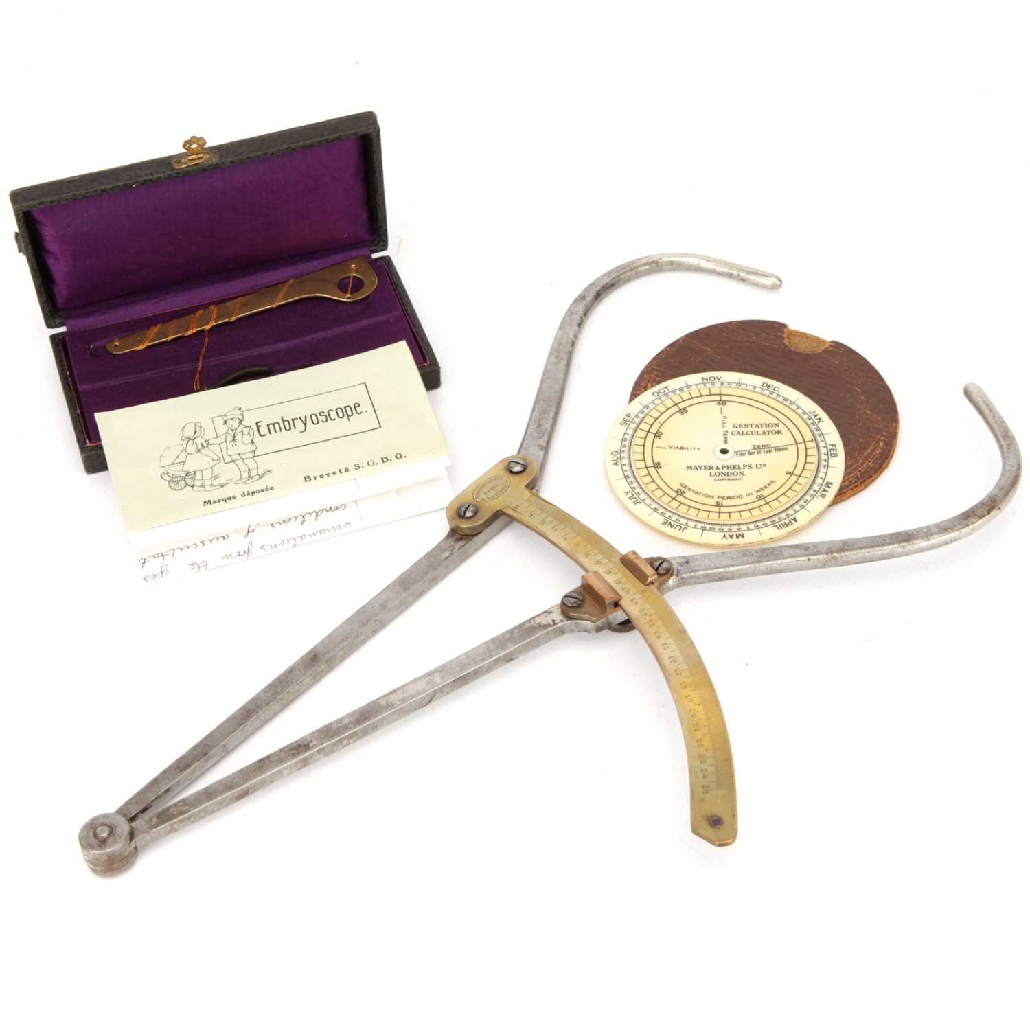 Lot 44 - Cranial Callipers, Gestation Calculator & Embryoscope