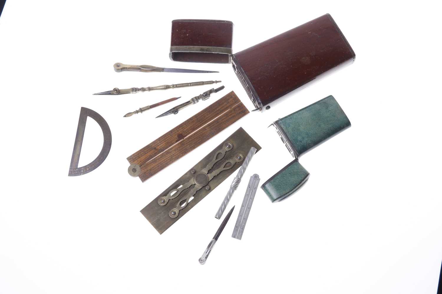 Lot 65 - A Pocket Set of Drawing Instruments and an Etui
