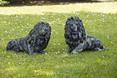 Lot 81 - A Pair of 19th Century Lead Hollowcast Garden Lions