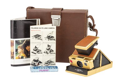 Lot 113 - A Polaroid SX-70 Land Camera Alpha 1 Gold SLR Instant Camera
