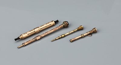 Lot 245 - A Collection of Gold  and Yellow Precious Metal Writing Implements
