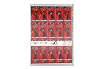 Lot 187 - Uncut 2009 Lenticular Concert Ticket Sheet Form 4,4A Michael Jackson

2009