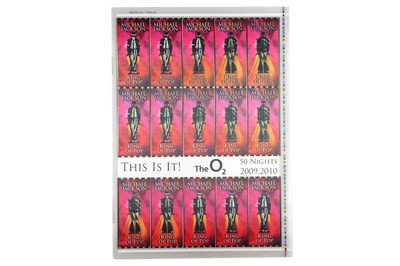 Lot 190 - Uncut 2009 Lenticular Concert Ticket Sheet Form 8, 8A Michael Jackson

2009