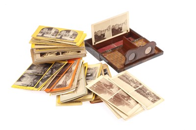 Lot 76 - A Victorian Folding Stereoscope and Stereoviews