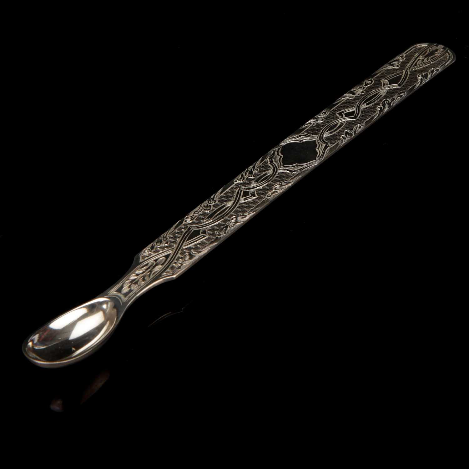 Lot 6 - A Silver Medicine Spoon with Tongue Depressor