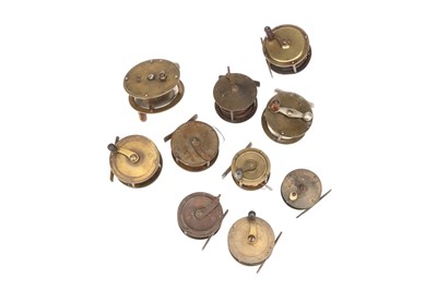 Lot 919 - A Collection of Mid-19th Century and Later Brass Trout Reels