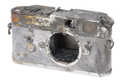 Lot 32 - A Fire Damaged Leica M4 Rangefinder Body