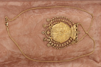 Lot 19 - A Gilt Metal Duc De Braganza Pendant Crest