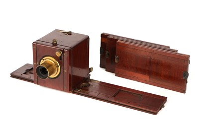 Lot 1311 - A C. T. Crouchton 2¾x3¼" Stereo Sliding Wet Plate Mahogany Camera
