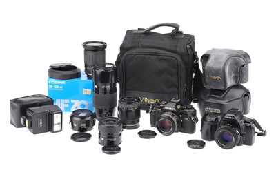 Lot 191 - Two Minolta SLR Cameras with Additional  Lenses