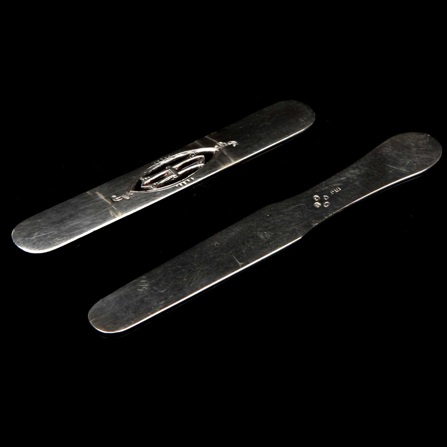 Lot 7 - Two Victorian Silver Tongue Depressors