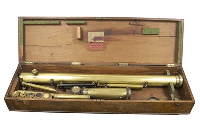 Lot 790 - A Large Brass Telescope by Horne & Thornthwaite