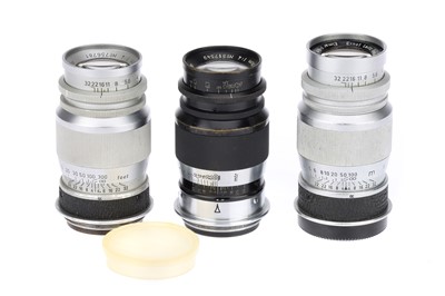 Lot 66 - Three Leitz Wetzlar Elmar f/4 90mm Camera Lenses