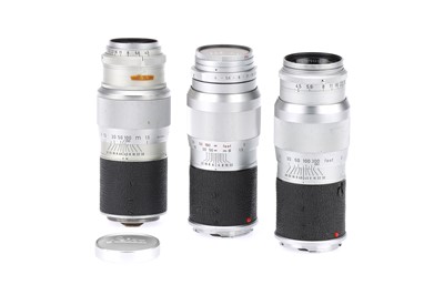 Lot 23 - Three Leitz Hektor f/4.5 135mm Camera Lenses