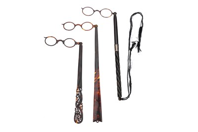 Lot 3 - Three Fine Tortoiseshell Lorgnettes.