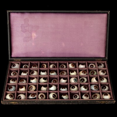 Lot 112 - A Case of 50 Prosthetic Glass Eyes