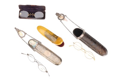 Lot 11 - Two  Silver Chatelaine Spectacle Cases etc.