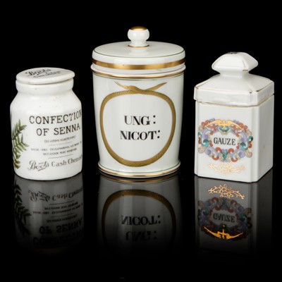 Lot 76 - Two French Porcelain Jars & Senna Jar