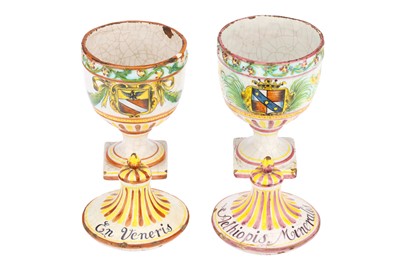 Lot 64 - Two Antique  Majolica Apothecary Jars