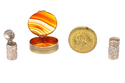 Lot 50 - A Cachou Pill Case by Thomas Jackson, with Two Silver Pill Cases etc.