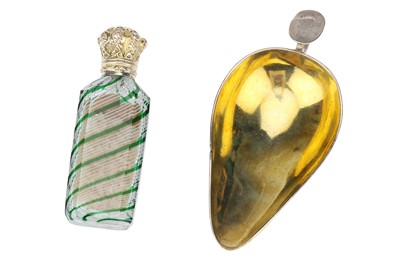 Lot 45 - A Silver Pap Boat and a Smelling Salts Bottle