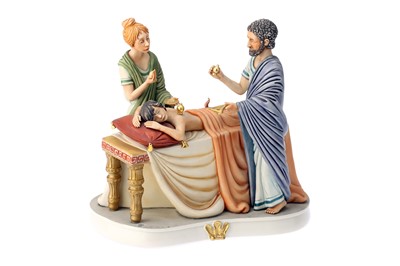 Lot 882 - Medical Interest, A Capodimonte Cupping Group